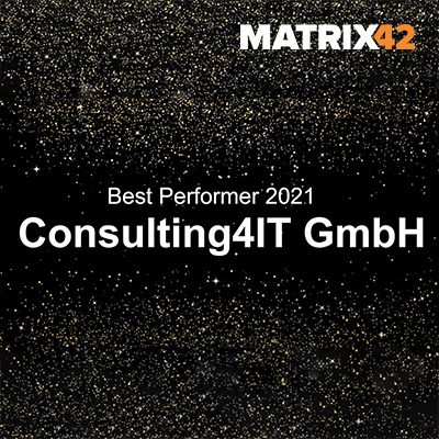 Auszeichnung für die Consulting4IT als Matrix42 Best Performer im Jahr 2021.