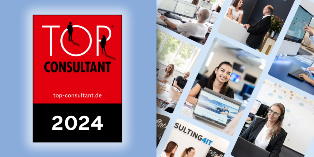 Top Consultant Logo 2024 mit einigen Consulting4IT-Unternehmensbildern