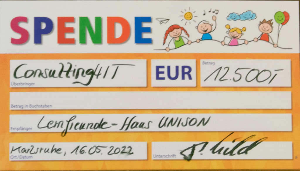 Spendenscheck